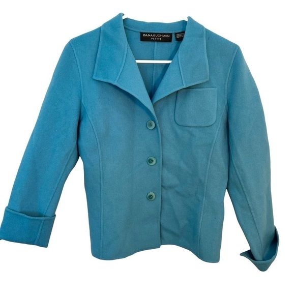 Dana Buchman Wool Coat Ocean Blue - Picture 1 of 10